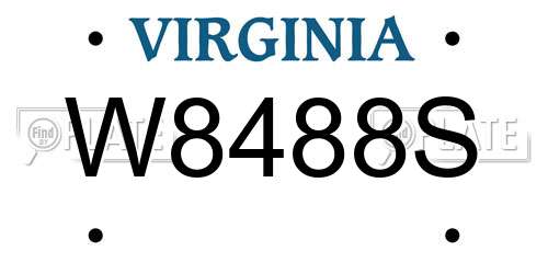 W8488S Virginia License Plate