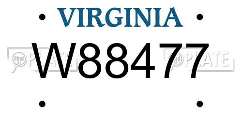 W88477 Virginia License Plate
