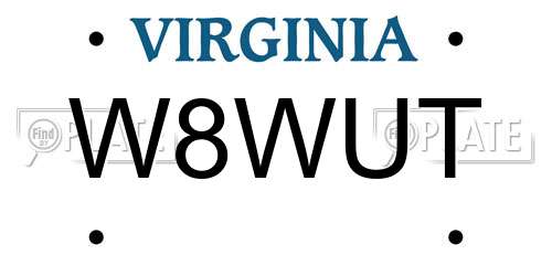W8WUT Virginia License Plate