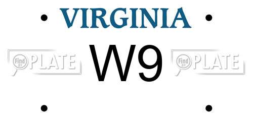 W9 Virginia License Plate