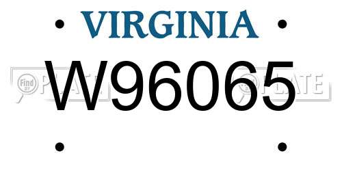 W96065 Virginia License Plate