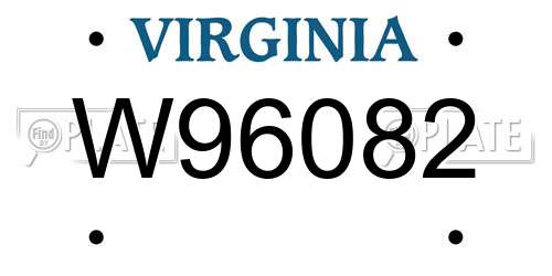 W96082 Virginia License Plate