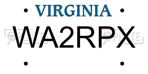 WA2RPX Virginia License Plate