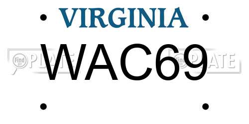 WAC69 Virginia License Plate