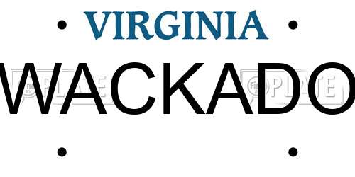 WACKADO Virginia License Plate