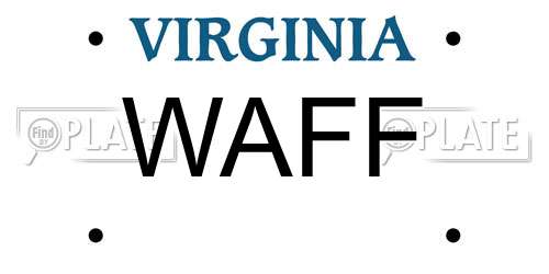 WAFF Virginia License Plate
