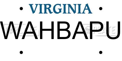 WAHBAPU Virginia License Plate