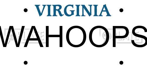 WAHOOPS Virginia License Plate