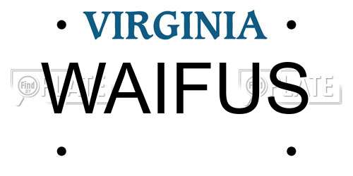 WAIFUS Virginia License Plate