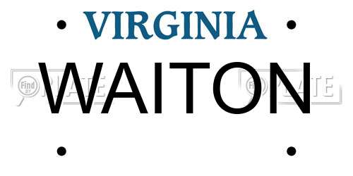 WAITON Virginia License Plate