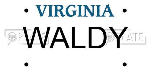 WALDY Virginia License Plate