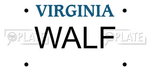 WALF Virginia License Plate