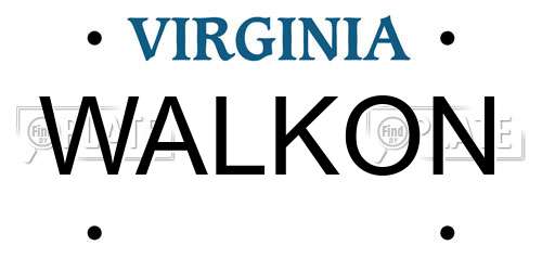 WALKON Virginia License Plate