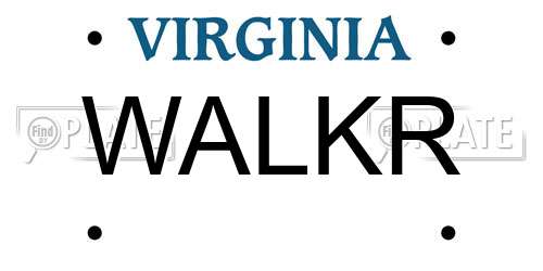 WALKR Virginia License Plate