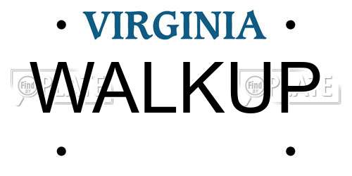 WALKUP Virginia License Plate