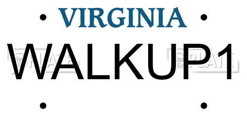 WALKUP1 Virginia License Plate