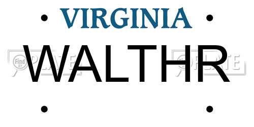 WALTHR Virginia License Plate
