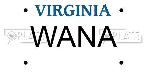 WANA Virginia License Plate