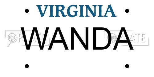 WANDA Virginia License Plate