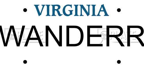 WANDERR Virginia License Plate