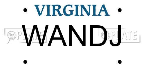 WANDJ Virginia License Plate