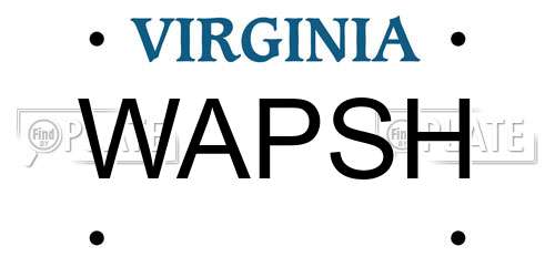 WAPSH Virginia License Plate