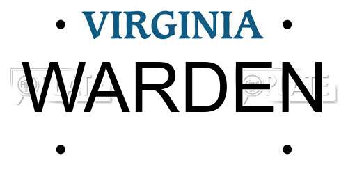 WARDEN Virginia License Plate
