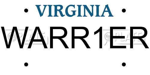 WARR1ER Virginia License Plate