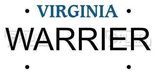 WARRIER Virginia License Plate