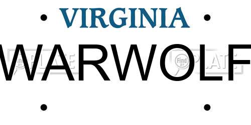 WARWOLF Virginia License Plate