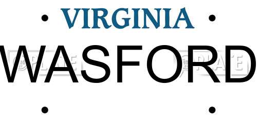 WASFORD Virginia License Plate
