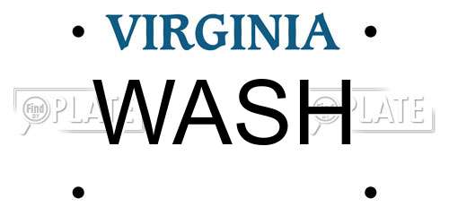 WASH Virginia License Plate