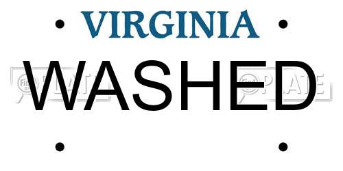 WASHED Virginia License Plate