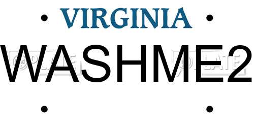 WASHME2 Virginia License Plate