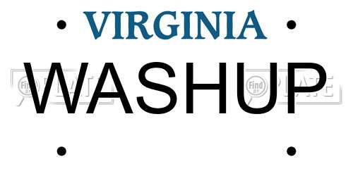 WASHUP Virginia License Plate