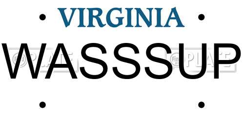 WASSSUP Virginia License Plate