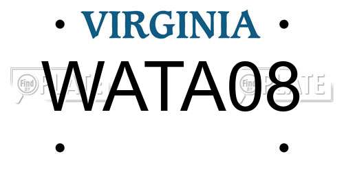 WATA08 Virginia License Plate