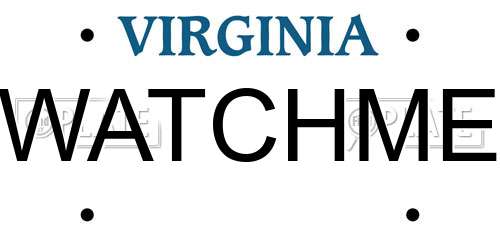 WATCHME Virginia License Plate