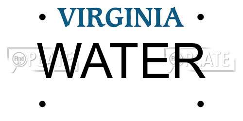 WATER Virginia License Plate