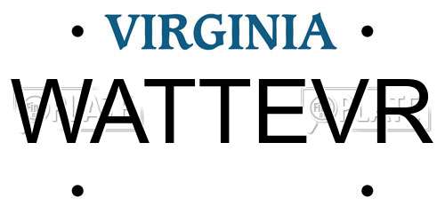 WATTEVR Virginia License Plate