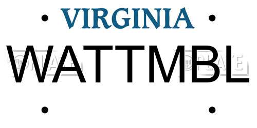 WATTMBL Virginia License Plate