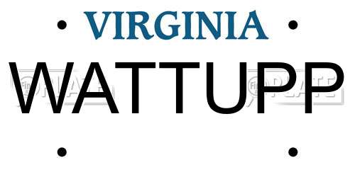 WATTUPP Virginia License Plate