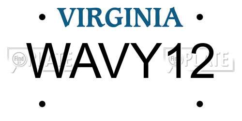 WAVY12 Virginia License Plate