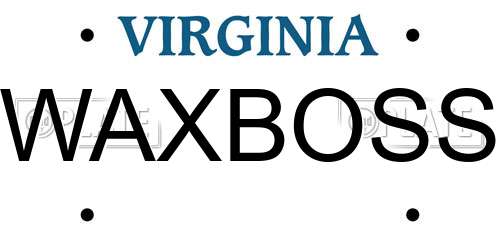 WAXBOSS Virginia License Plate