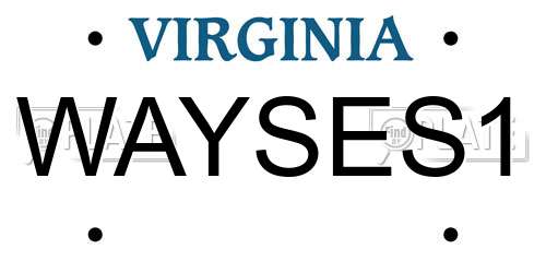 WAYSES1 Virginia License Plate
