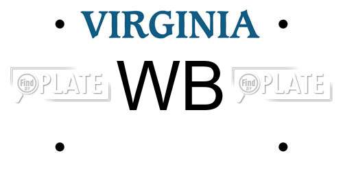 WB Virginia License Plate