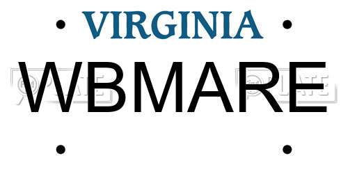 WBMARE Virginia License Plate