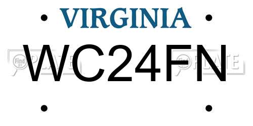 WC24FN Virginia License Plate