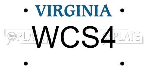 WCS4 Virginia License Plate