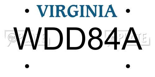 WDD84A Virginia License Plate
